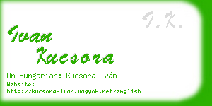 ivan kucsora business card